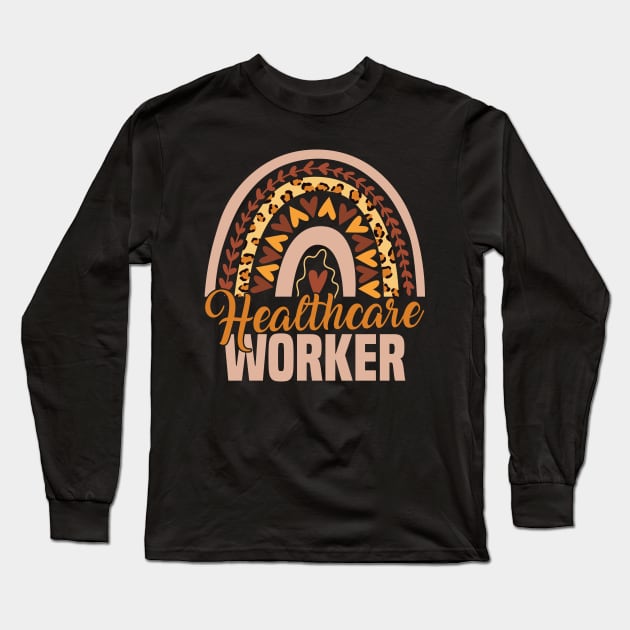 Healthcare Worker Rainbow Long Sleeve T-Shirt by White Martian